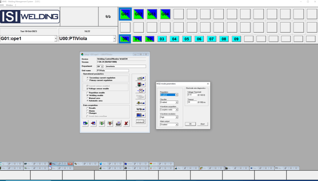 WQS device setup screen